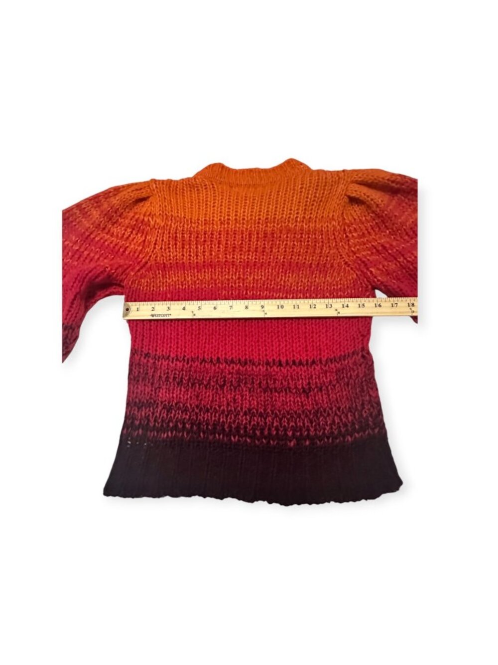 Ulla Johnson Rosalia Gradient Pullover Sweater, Red & Orange ,Alpaca Blend S - Picture 11 of 12